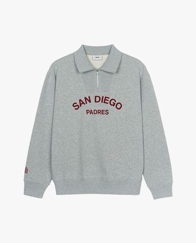  MLB - Áo sweatshirt unisex cổ bẻ tay dài Varsity Lettering 