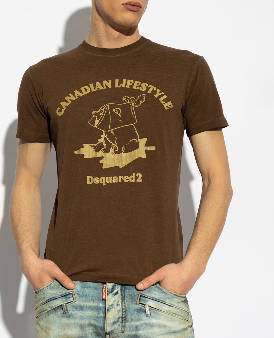 DSQUARED2 - Áo thun nam cổ tròn tay ngắn thời trang