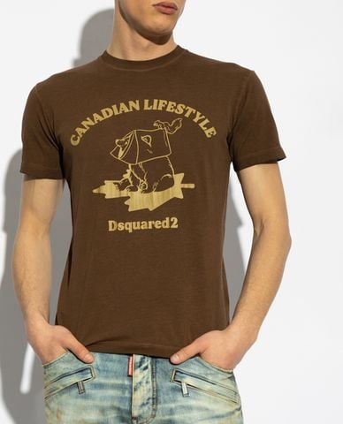  DSQUARED2 - Áo thun nam cổ tròn tay ngắn thời trang 