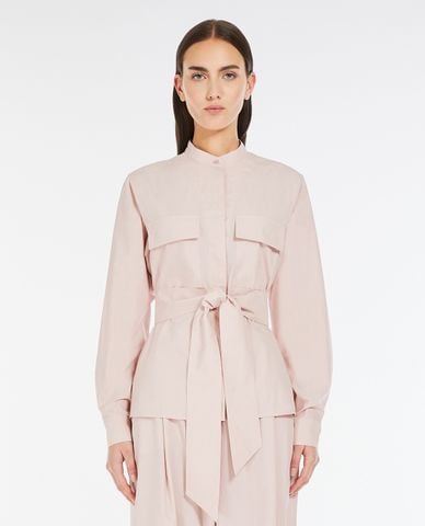  WEEKEND MAX MARA - Áo khoác sơ mi nữ cổ trụ phối thắt lưng Artu 