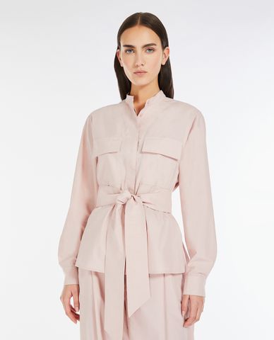  WEEKEND MAX MARA - Áo khoác sơ mi nữ cổ trụ phối thắt lưng Artu 