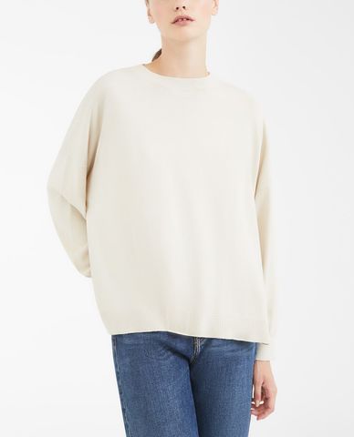  WEEKEND MAX MARA - Áo len nữ cổ tròn tay dài bo gấu thời trang 