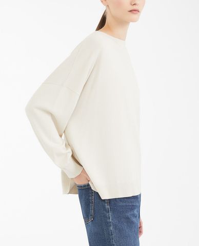  WEEKEND MAX MARA - Áo len nữ cổ tròn tay dài bo gấu thời trang 