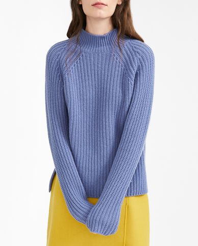  WEEKEND MAX MARA - Áo len nữ dài tay phom suông xẻ tà thời trang 