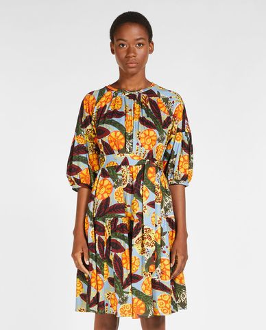  WEEKEND MAX MARA - Đầm xếp li mini cổ tròn tay ngắn Lalla 