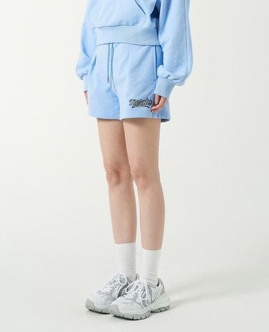  NERDY - Quần short nữ ống rộng lưng thun Cursive Logo 