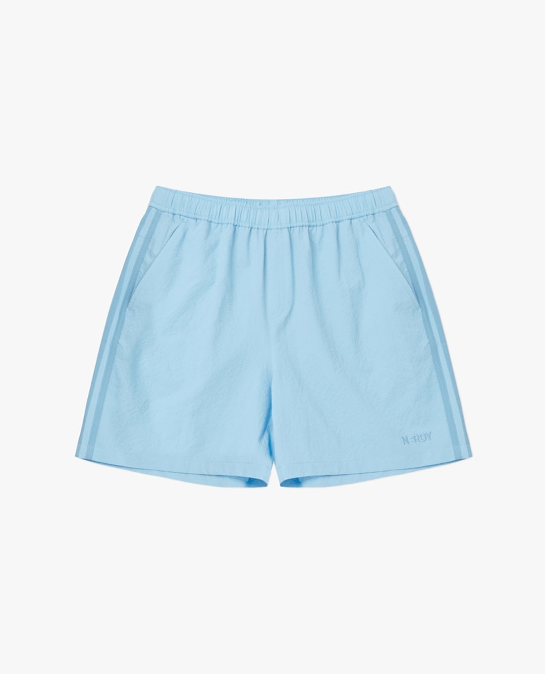 NERDY - Quần short unisex ống rộng lưng thun Seersucker