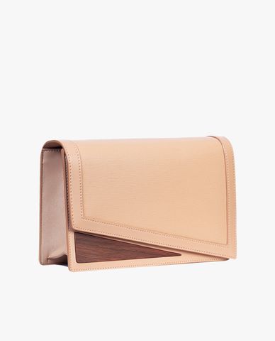  PEDRO - Túi đeo vai phối chi tiết gỗ Front Flap 