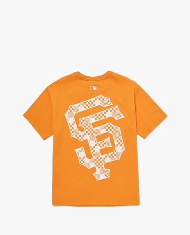  MLB - Áo thun phom suông ngắn tay Checkerboard Back Logo 