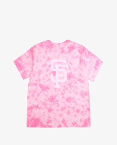  MLB - Áo thun cổ tròn ngắn tay Tie Dye Big Logo Over Fit 