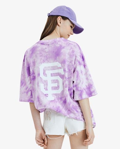  MLB - Áo thun cổ tròn ngắn tay Tie Dye Big Logo Over Fit 