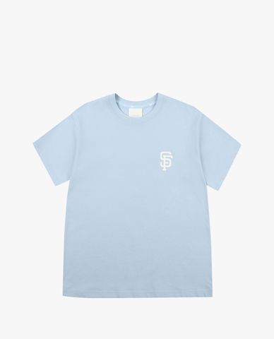  MLB - Áo thun tay ngắn cổ tròn phom suông phối logo cá tính 