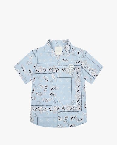  MLB - Áo sơ mi ngắn tay Paisley Back Logo 