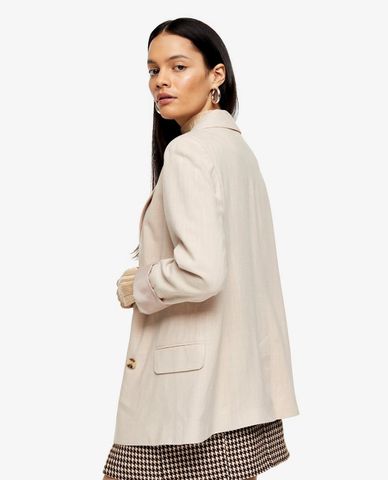  TOPSHOP - Áo blazer nữ tay dài Double Breasted Linen 