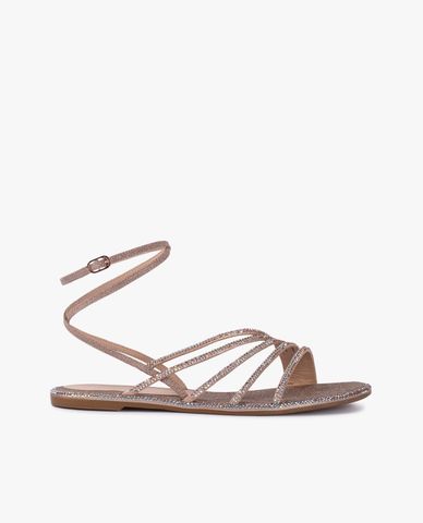  LE SILLA - Giày sandals nữ mũi tròn đính đá nổi bật Scarlet 