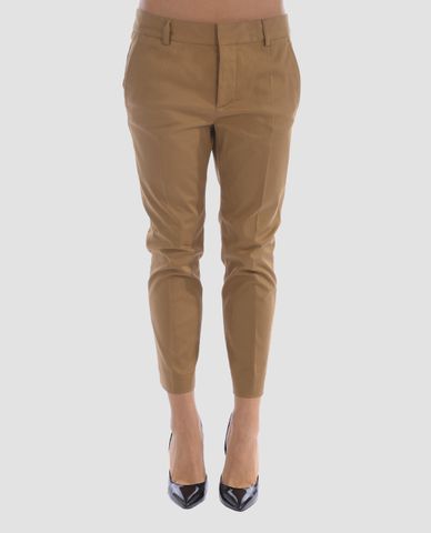  DSQUARED2 - Quần khaki nữ phom suông Cropped 