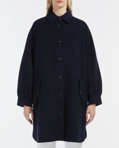  WEEKEND MAX MARA - Áo khoác dạ lông cừu nữ phom suông thời trang 