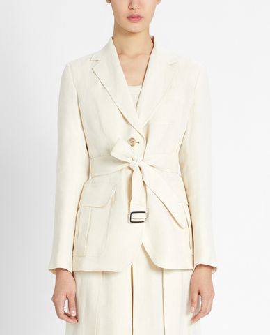  WEEKEND MAX MARA - Áo blazer nữ thắt eo thanh lịch Linen 