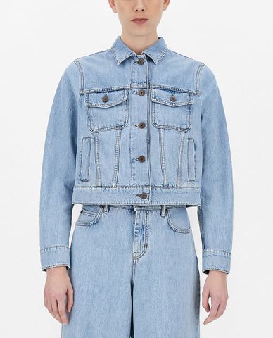  WEEKEND MAX MARA - Áo khoác denim nữ túi hộp thời trang 