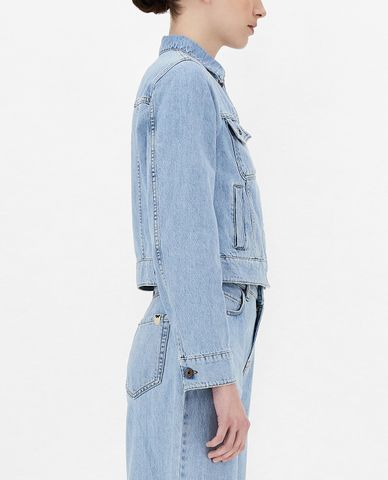  WEEKEND MAX MARA - Áo khoác denim nữ túi hộp thời trang 