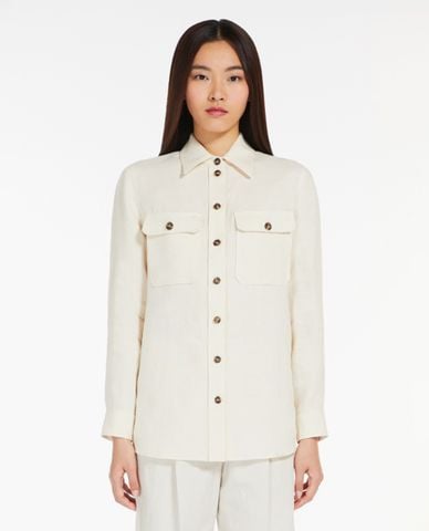  WEEKEND MAX MARA - Áo sơ mi cổ bẻ tay dài phối nút Valda 