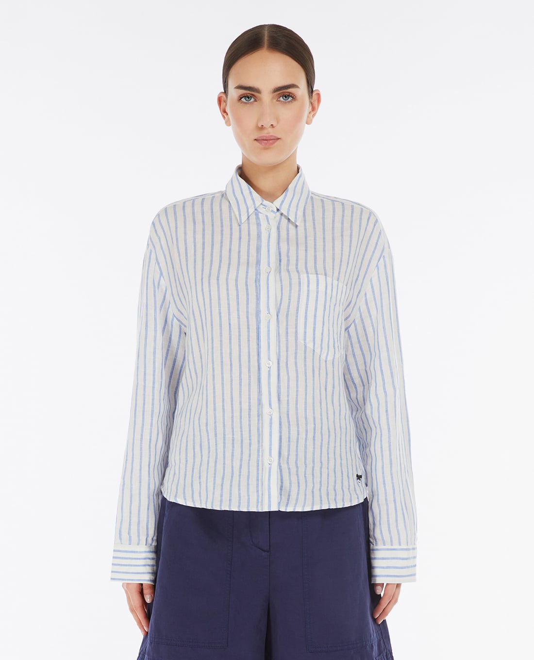 WEEKEND MAX MARA - Áo sơ mi nữ tay dài kẻ sọc Nolana