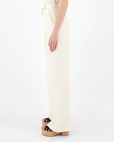  WEEKEND MAX MARA - Quần kiểu nữ ống rộng Linen Canvas 