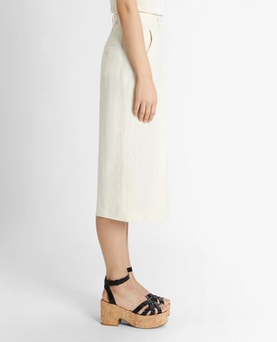  WEEKEND MAX MARA - Quần lửng nữ xếp li Linen Canvas 