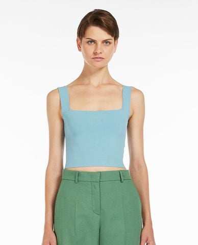  WEEKEND MAX MARA - Áo hai dây croptop cổ vuông phom ôm Tresa 