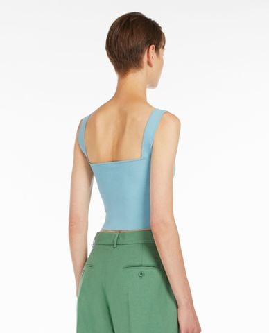  WEEKEND MAX MARA - Áo hai dây croptop cổ vuông phom ôm Tresa 