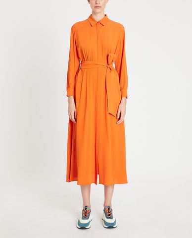  WEEKEND MAX MARA - Đầm midi sơ mi cột eo Silk Crepe De Chine 