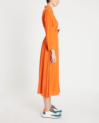  WEEKEND MAX MARA - Đầm midi sơ mi cột eo Silk Crepe De Chine 