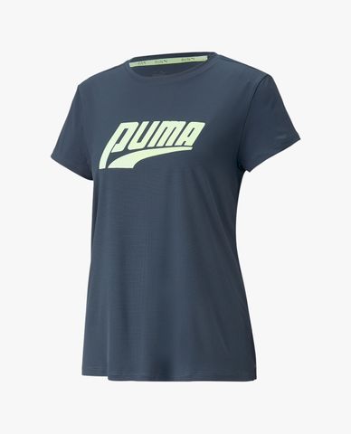  PUMA - Áo thun thể thao nữ cổ tròn tay ngắn Run Logo 