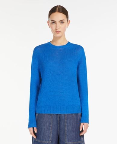  WEEKEND MAX MARA - Áo sweatshirt cổ tròn tay dài bo viền Atzeco 