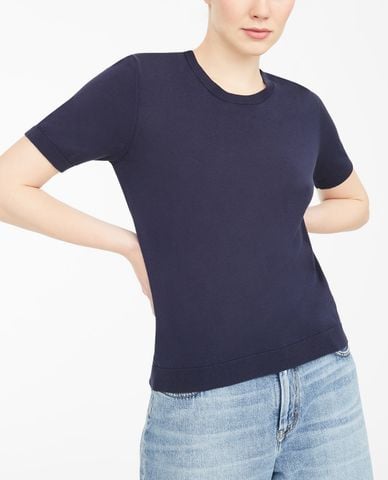  WEEKEND MAX MARA - Áo sweater nữ tay ngắn cổ tròn thời trang 