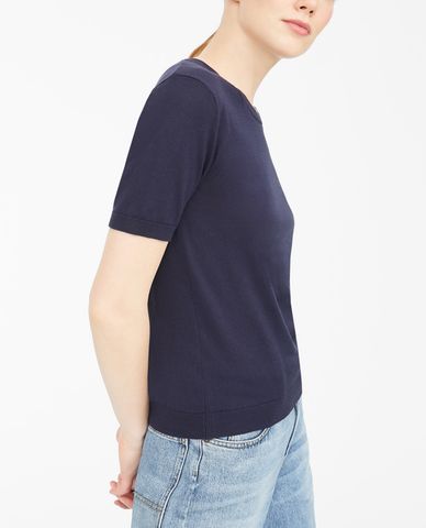  WEEKEND MAX MARA - Áo sweater nữ tay ngắn cổ tròn thời trang 