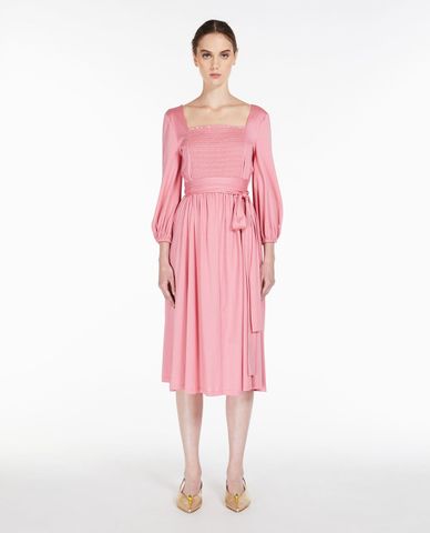  WEEKEND MAX MARA - Đầm xếp li cổ V tay dài Garbo 