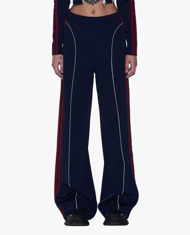  NERDY - Quần dài nữ ống rộng lưng thun Color Block 