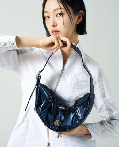  NERDY - Túi đeo vai nữ hình bán nguyệt Stamp Shirring Hobo 