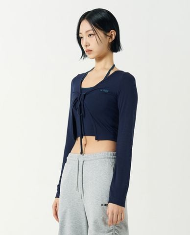  NERDY - Áo croptop nữ tay dài Two Piece 