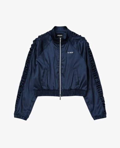  NERDY - Áo khoác thể thao nữ cổ trụ tay dài Satin Track 