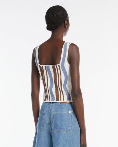  WEEKEND MAX MARA - Áo hai dây nữ cổ vuông phom croptop Pilade 