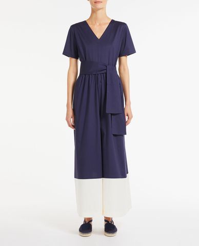 WEEKEND MAX MARA - Jumpsuits nữ cổ V ngắn tay Cotton Jersey 