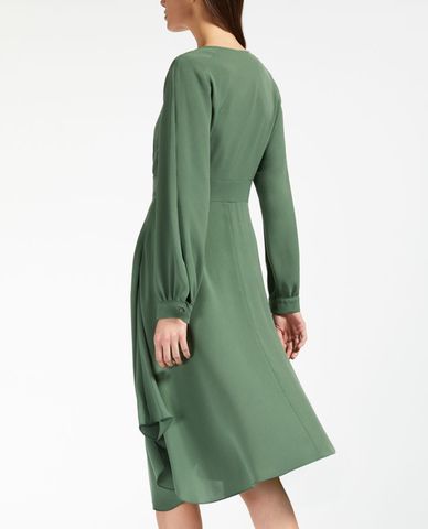  Max Mara - Đầm midi cổ V tay dài Riva Olive 