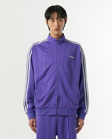  NERDY - Áo khoác thể thao unisex cổ trụ tay dài Embroidered Logo NY Track 