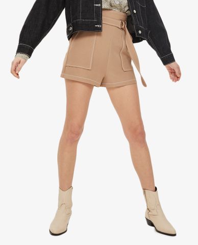 TOPSHOP - Quần shorts nữ phối thắt lưng Topstitching 