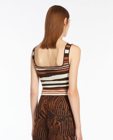  WEEKEND MAX MARA - Áo hai dây croptop cổ vuông phom ôm Tresa 