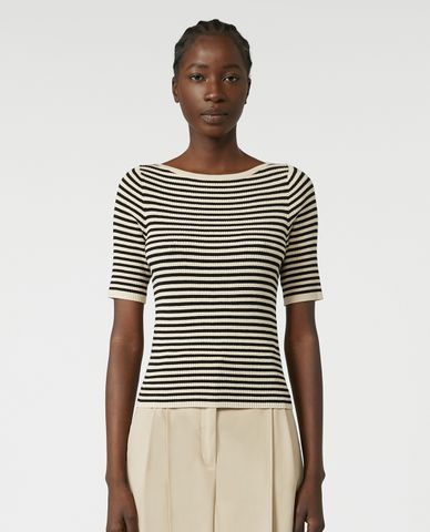  WEEKEND MAX MARA - Áo dệt kim nữ cổ thuyền tay lỡ Waser 