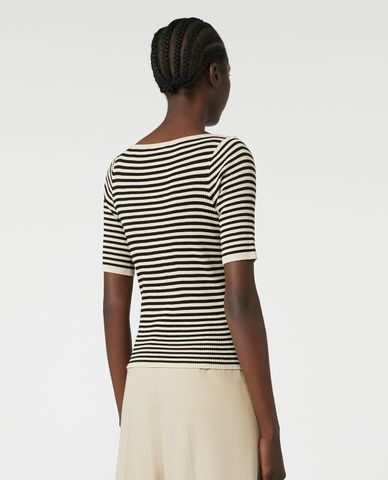  WEEKEND MAX MARA - Áo dệt kim nữ cổ thuyền tay lỡ Waser 