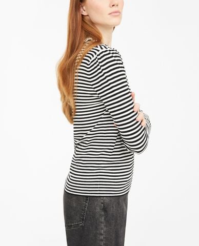  WEEKEND MAX MARA - Áo len nữ cổ tròn tay dài kẻ ngang thời trang 